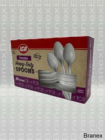 IMG_0128 IGA Heavy Duty Plastic Spoons - 24 Box, 24 Count