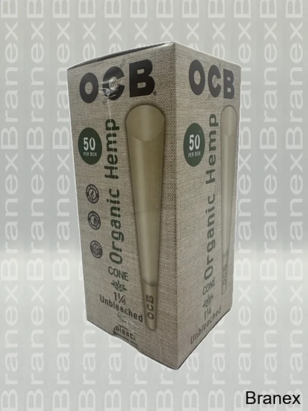 OCB Organic Hemp 1 1/4 Unbleached Cones - 50 Count